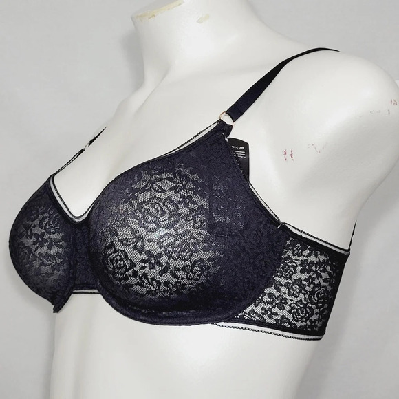 34DDD Maidenform DM202C M Stretch Lace Demi Underwire Bra Black NWT‎ - Picture 2 of 5